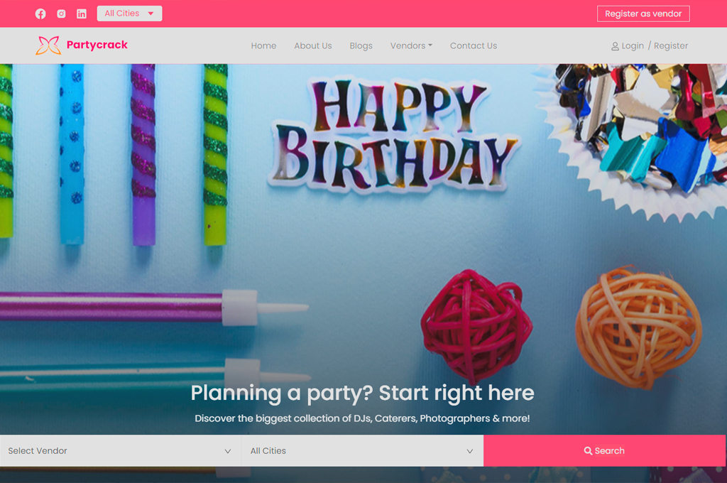 Party Marketplace Website